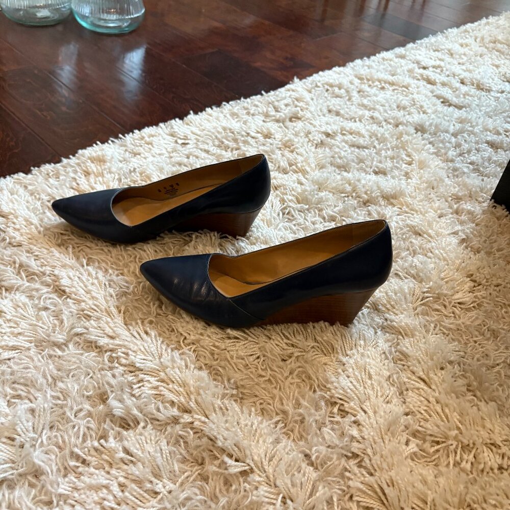 Navy Wedge Dress Shoes